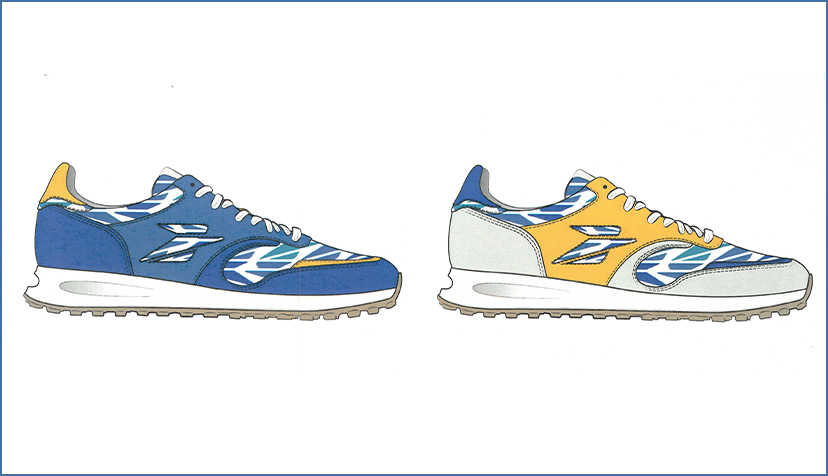 Maquette avec un projet de sneaker rejeté