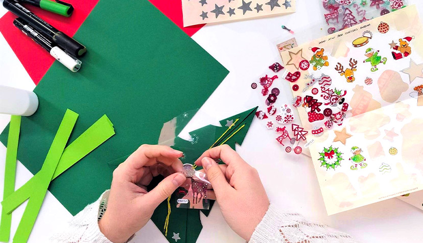 Photo de l'atelier décorations de Noël (plan rapproché)