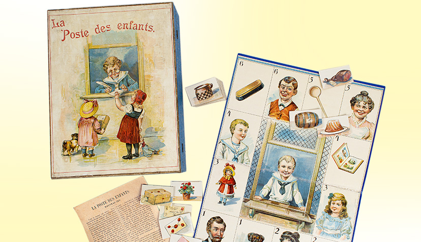 La Poste des enfants, 1900-1910, carton, papier, bois